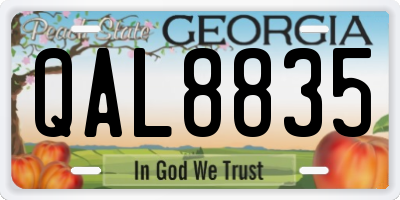 GA license plate QAL8835