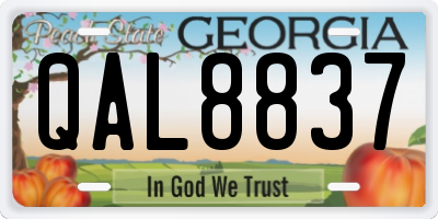 GA license plate QAL8837