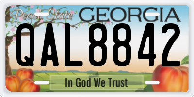 GA license plate QAL8842