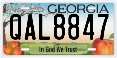 GA license plate QAL8847