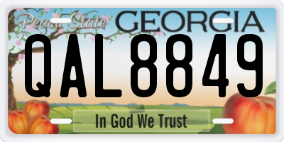 GA license plate QAL8849