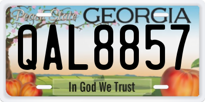 GA license plate QAL8857