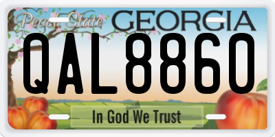 GA license plate QAL8860