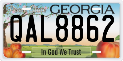 GA license plate QAL8862