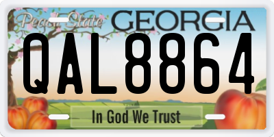 GA license plate QAL8864