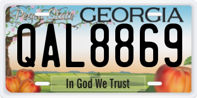 GA license plate QAL8869