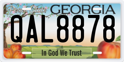 GA license plate QAL8878