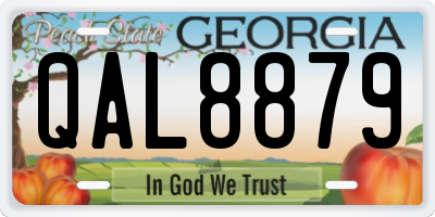 GA license plate QAL8879
