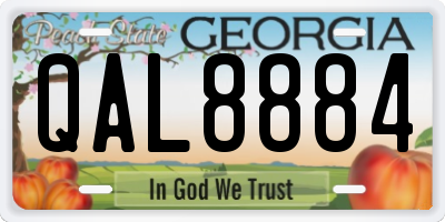 GA license plate QAL8884