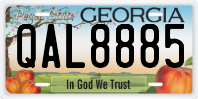 GA license plate QAL8885