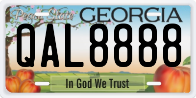 GA license plate QAL8888