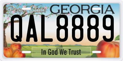 GA license plate QAL8889