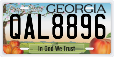 GA license plate QAL8896