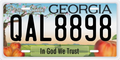 GA license plate QAL8898