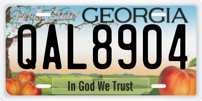 GA license plate QAL8904