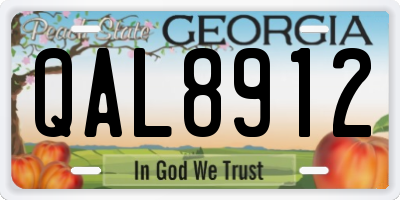 GA license plate QAL8912