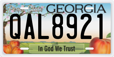 GA license plate QAL8921