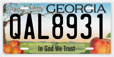 GA license plate QAL8931