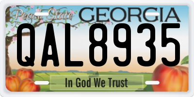 GA license plate QAL8935