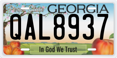 GA license plate QAL8937