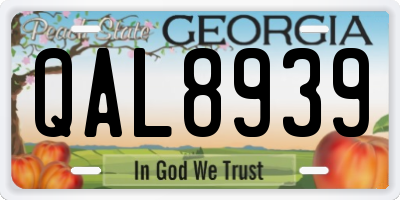 GA license plate QAL8939