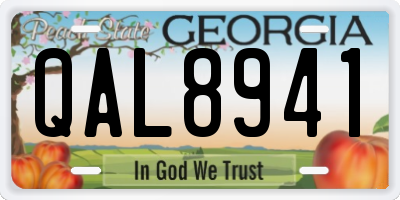 GA license plate QAL8941