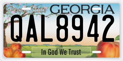 GA license plate QAL8942