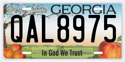 GA license plate QAL8975