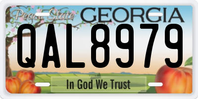 GA license plate QAL8979