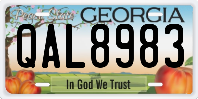 GA license plate QAL8983