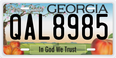 GA license plate QAL8985