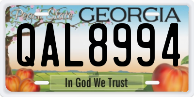 GA license plate QAL8994