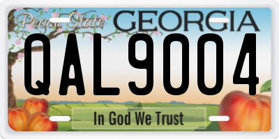 GA license plate QAL9004