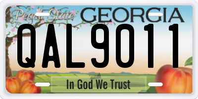 GA license plate QAL9011