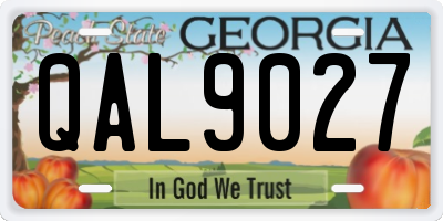 GA license plate QAL9027