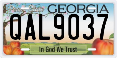 GA license plate QAL9037