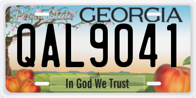 GA license plate QAL9041