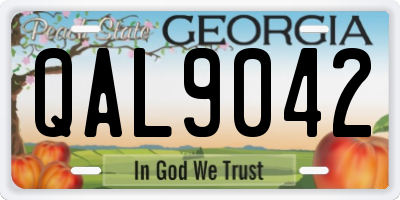 GA license plate QAL9042