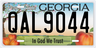 GA license plate QAL9044