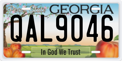 GA license plate QAL9046