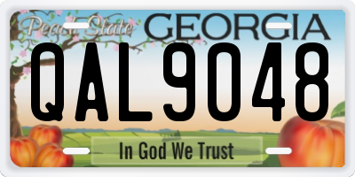 GA license plate QAL9048