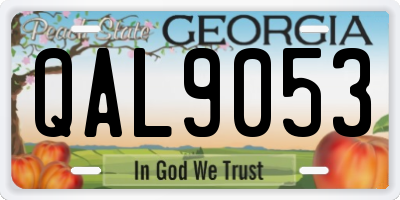 GA license plate QAL9053