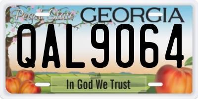 GA license plate QAL9064