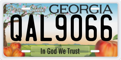 GA license plate QAL9066