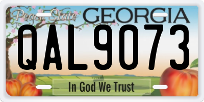 GA license plate QAL9073