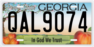 GA license plate QAL9074