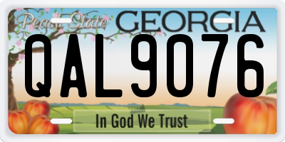 GA license plate QAL9076