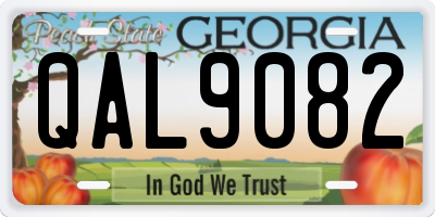 GA license plate QAL9082