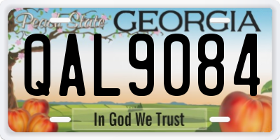 GA license plate QAL9084