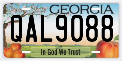 GA license plate QAL9088